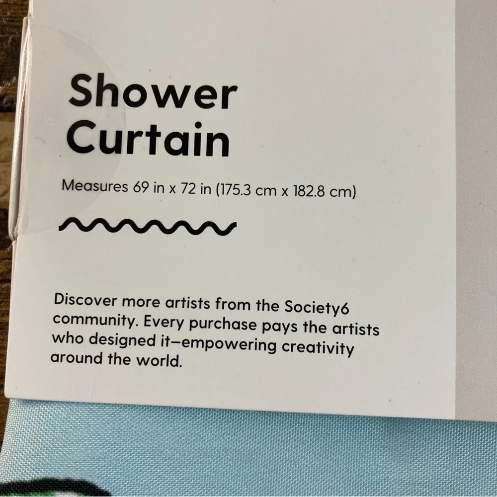 Society 6 Many Black Faces fabric shower curtain  69” x 72